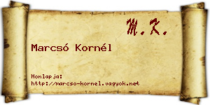 Marcsó Kornél névjegykártya