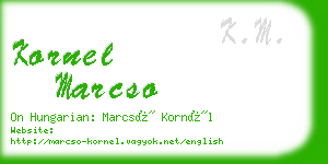 kornel marcso business card